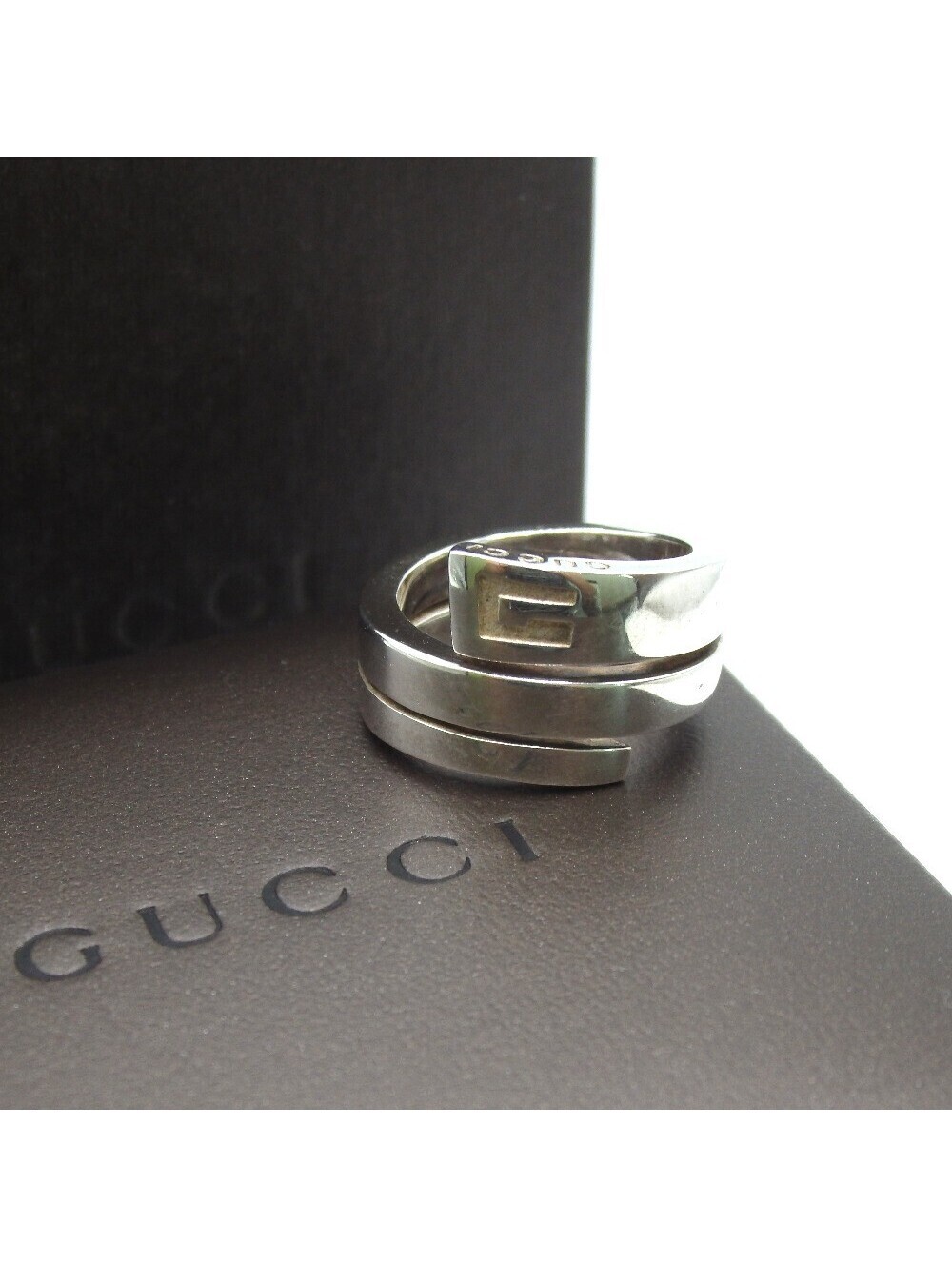 Authentic GUCCI Spiral Snake Ring 925 silver[Used]